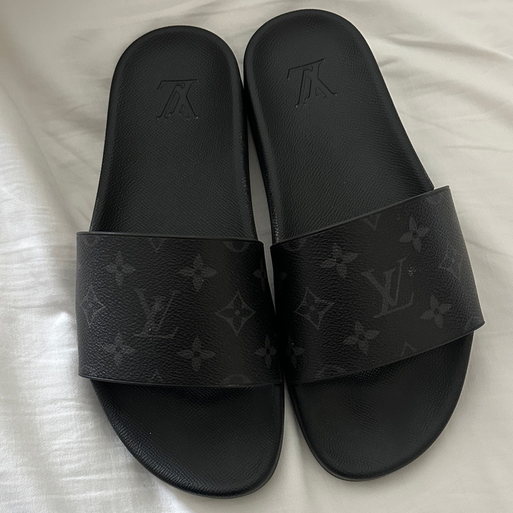 Louis Vuitton Dark Monogram Slides